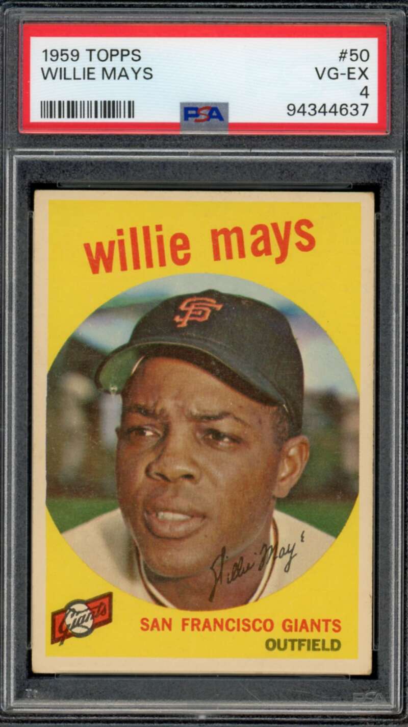 Willie Mays Card 1959 Topps #50 PSA 4 Image 1