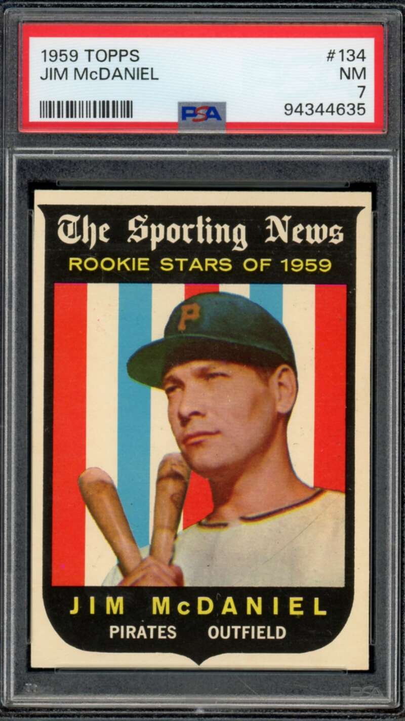 Jim McDaniel Rookie Card 1959 Topps #134 PSA 7 Image 1