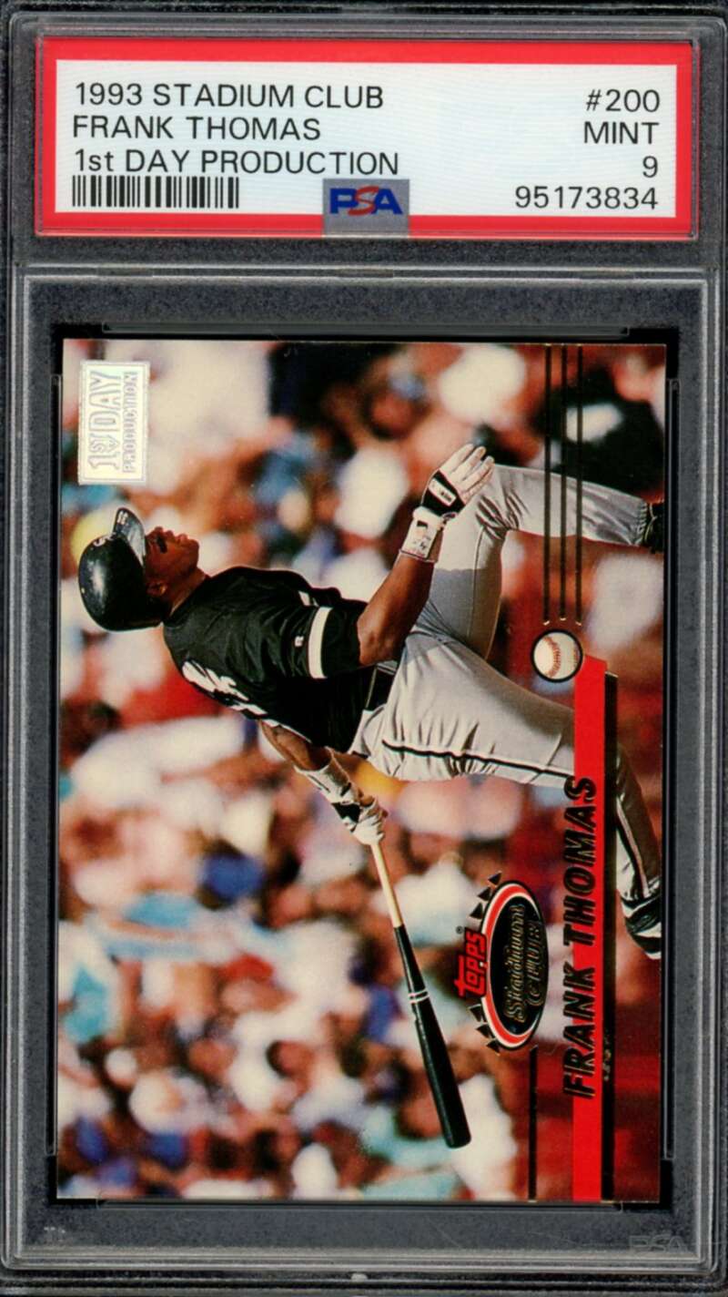 Frank Thomas Card 1993 Stadium Club 1st Day Production (pop 11) #200 PSA 9 Image 1