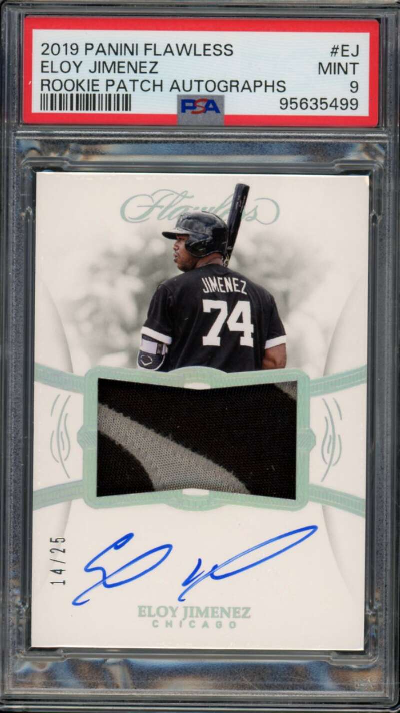 Eloy Jimenez 2019 Flawless Rookie Patch Autographs (14/25) (pop 1) #EJ PSA 9 Image 1