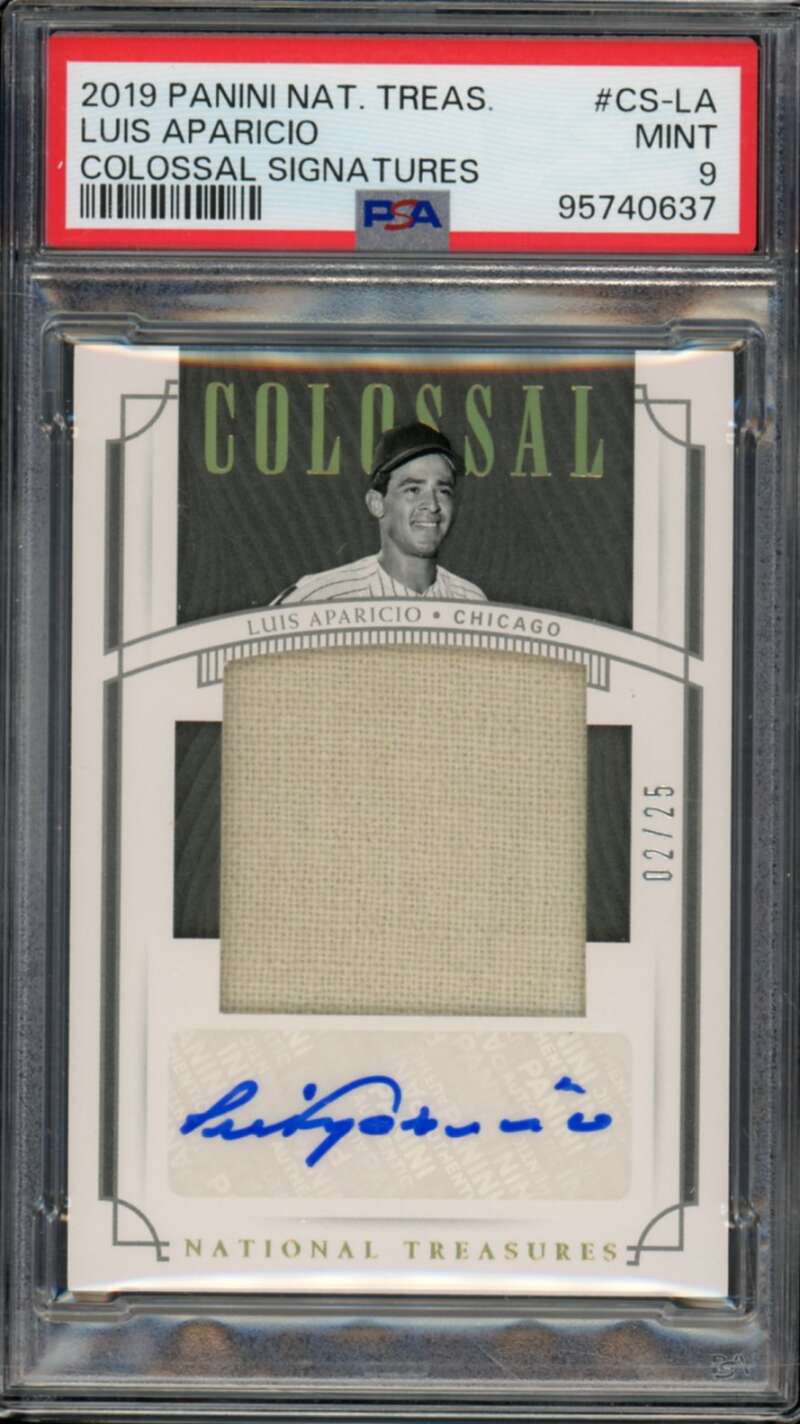 Luis Aparicio 2019 National Treasures Colossal Signatures (2/25) #CS-LA PSA 9 Image 1