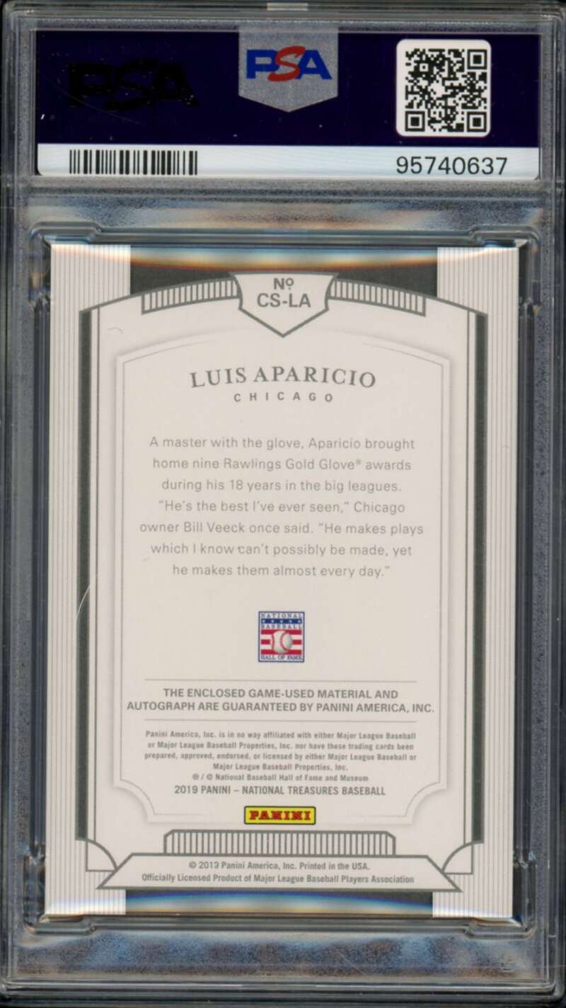 Luis Aparicio 2019 National Treasures Colossal Signatures (2/25) #CS-LA PSA 9 Image 2