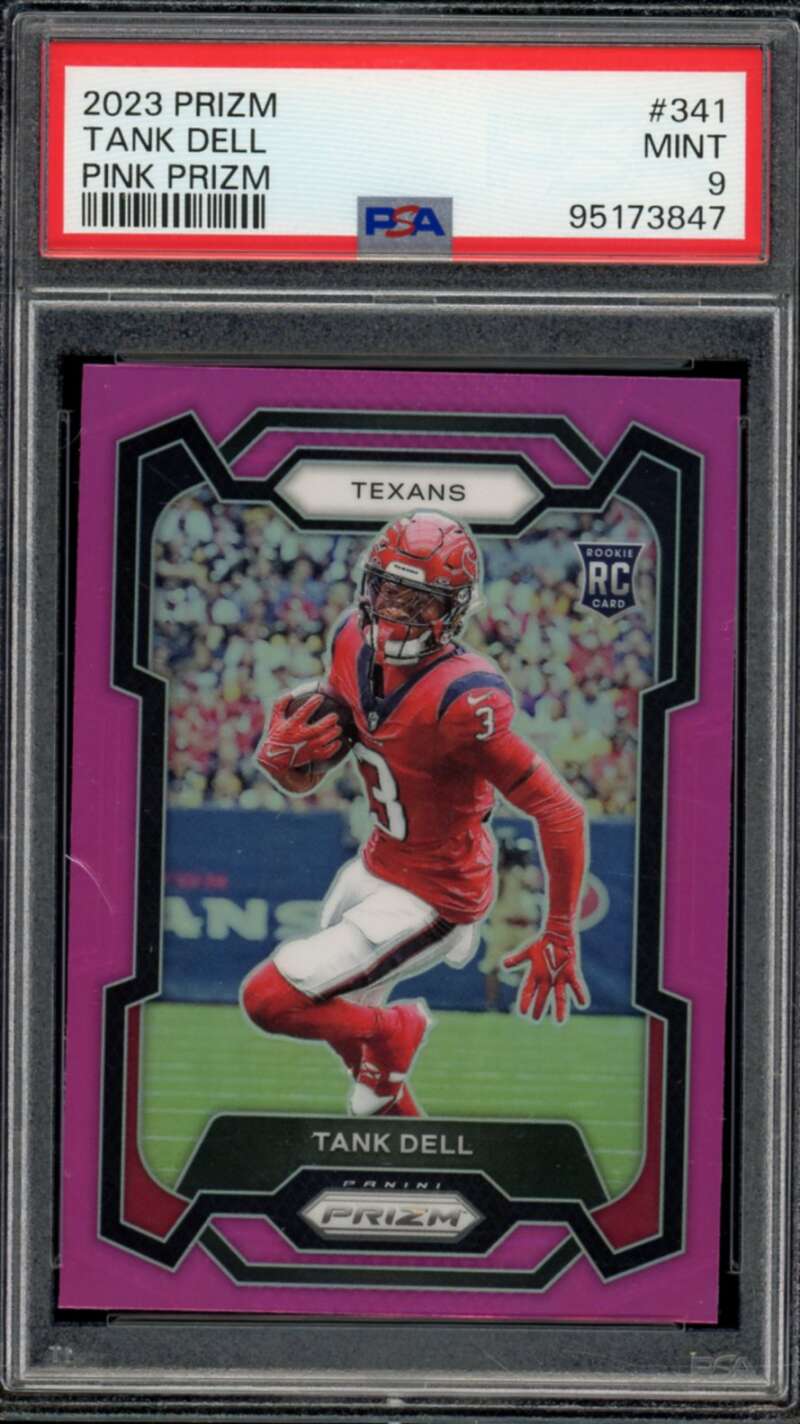 Tank Dell Rookie Card 2023 Prizm Pink Prizm #341 PSA 9 Image 1