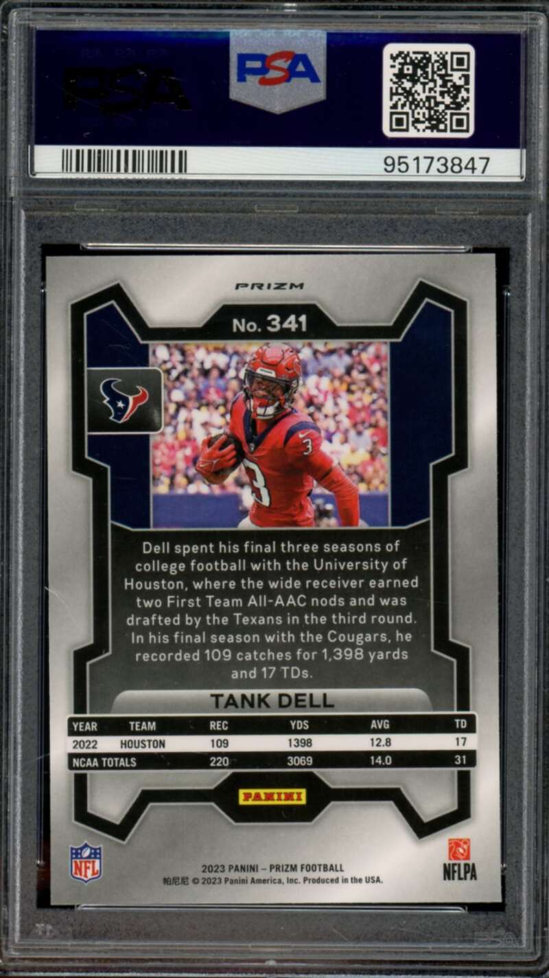 Tank Dell Rookie Card 2023 Prizm Pink Prizm #341 PSA 9 Image 2