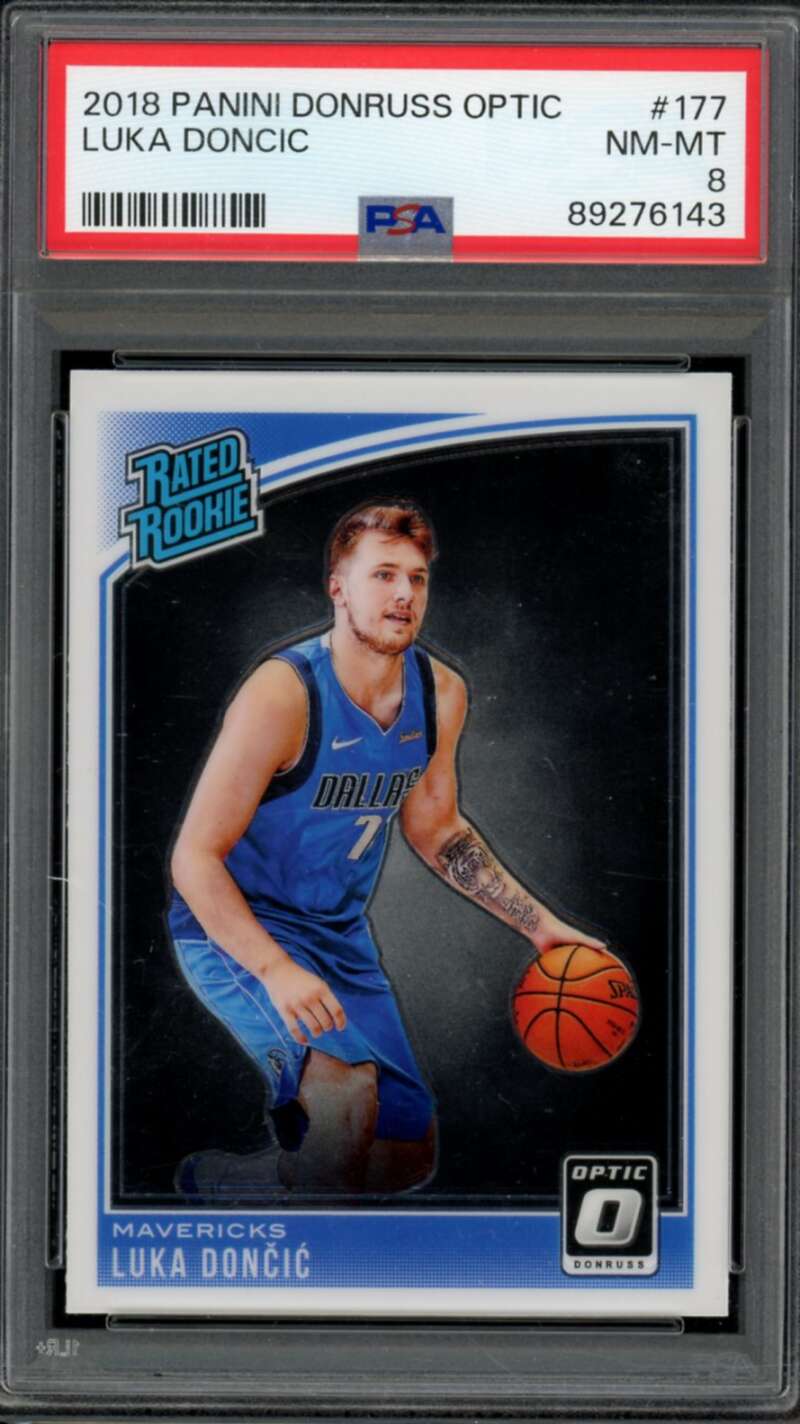 Luka Doncic Rookie Card 2018-19 Panini Donruss Optic #177 PSA 8 Image 1