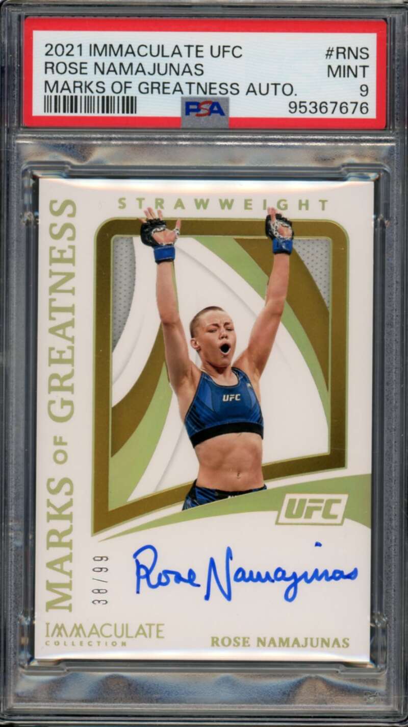 Rose Namajunas 2021 Immaculate UFC Marks Of Greatness Auto (pop 3) #RNS PSA 9 Image 1