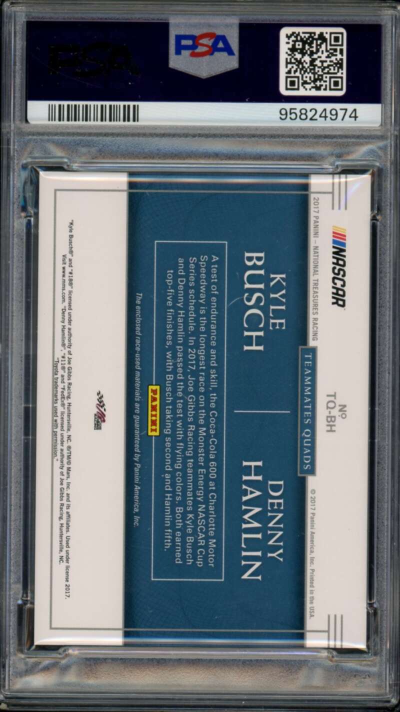 Kyle Busch/Denny Hamlin 2017 National Treasures Quads Holo(11/20) #TQB-H PSA 9 Image 2