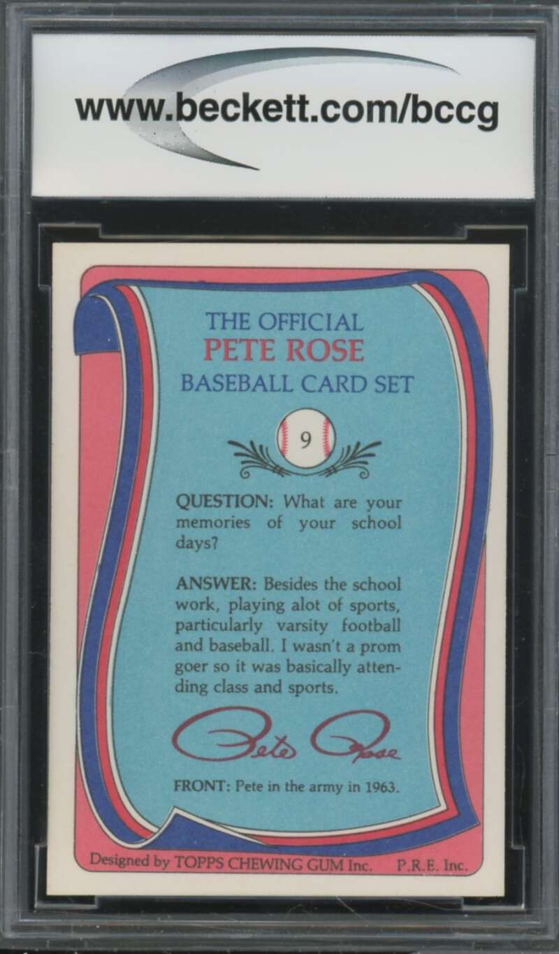 1985 Topps Rose #9 Pete Rose Authentic Autograph BGS Authentic Auto Image 2