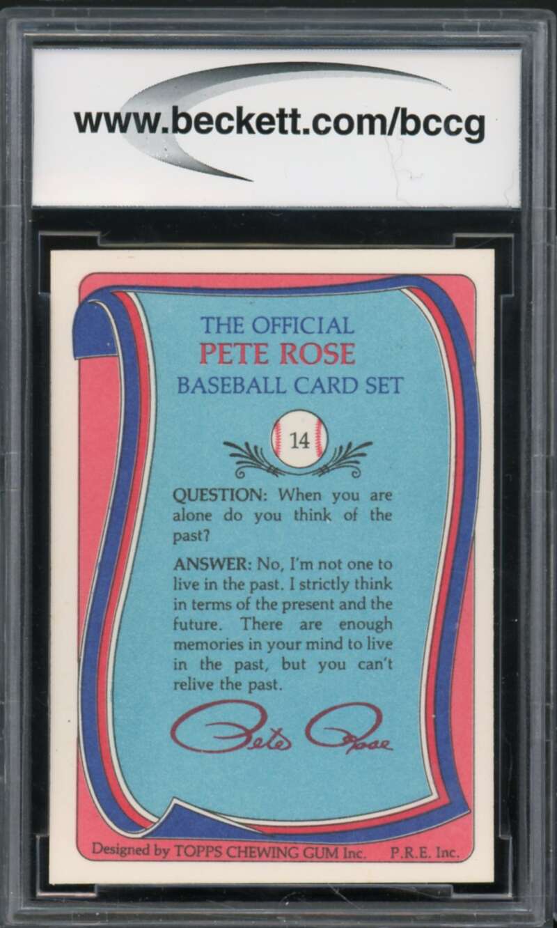 1985 Topps Rose #14 Pete Rose Authentic Autograph BGS Authentic Auto Image 2