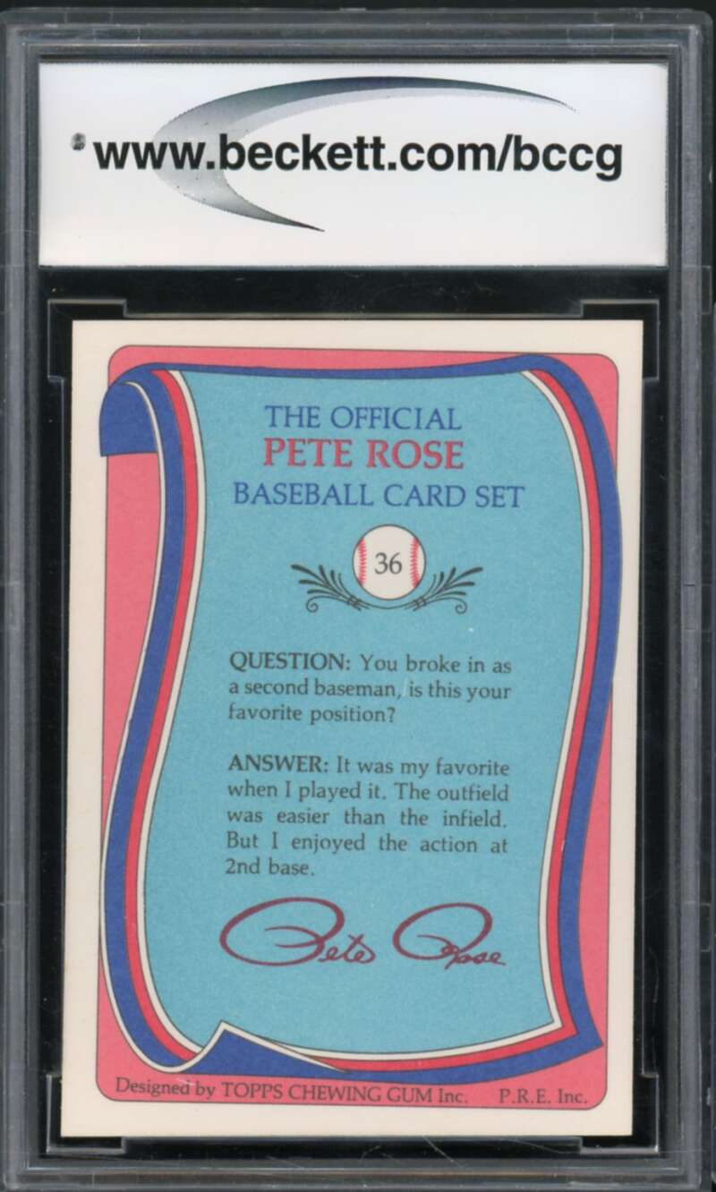 1985 Topps Rose #36 Pete Rose Authentic Autograph BGS Authentic Auto Image 2