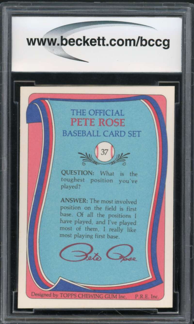 1985 Topps Rose #37 Pete Rose Authentic Autograph BGS Authentic Auto Image 2