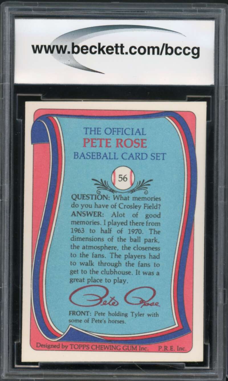 1985 Topps Rose #56 Pete Rose Authentic Autograph BGS Authentic Auto Image 2