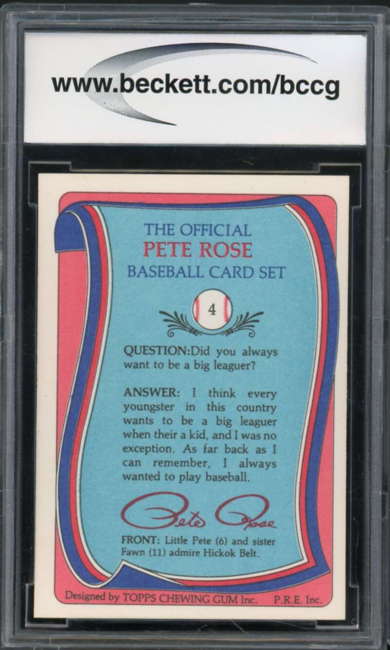 1985 Topps Rose #4 Pete Rose Authentic Autograph BGS Authentic Auto Image 2