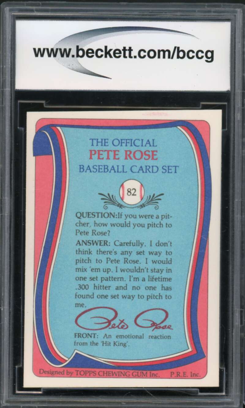 1985 Topps Rose #82 Pete Rose Authentic Autograph BGS Authentic Auto Image 2