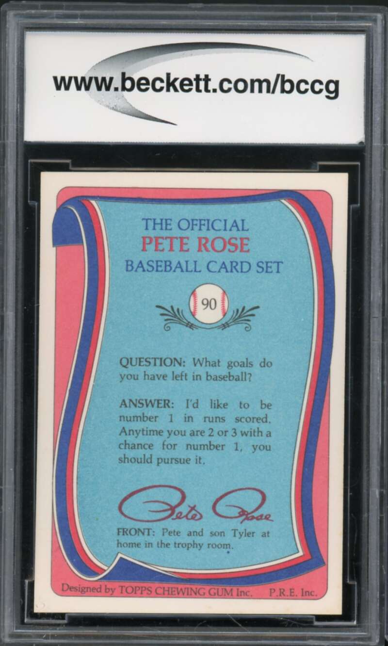 1985 Topps Rose #90 Pete Rose Authentic Autograph BGS Authentic Auto Image 2