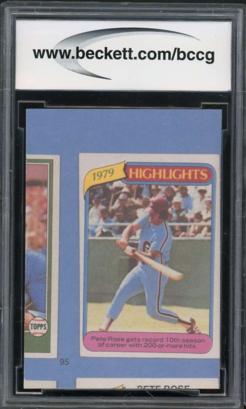 1985 Topps Rose #95 Pete Rose Authentic Autograph BGS Authentic Auto Image 2