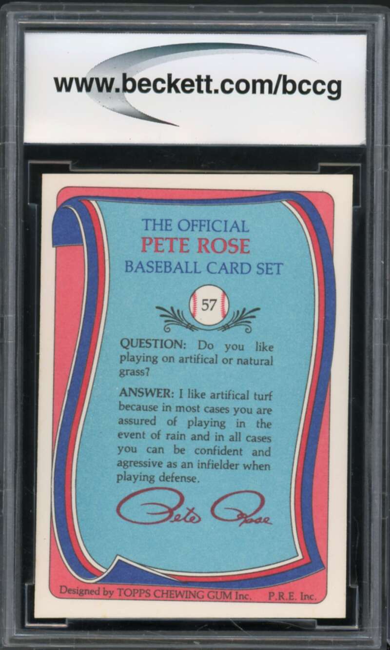 1985 Topps Rose #57 Pete Rose Authentic Autograph BGS Authentic Auto Image 2