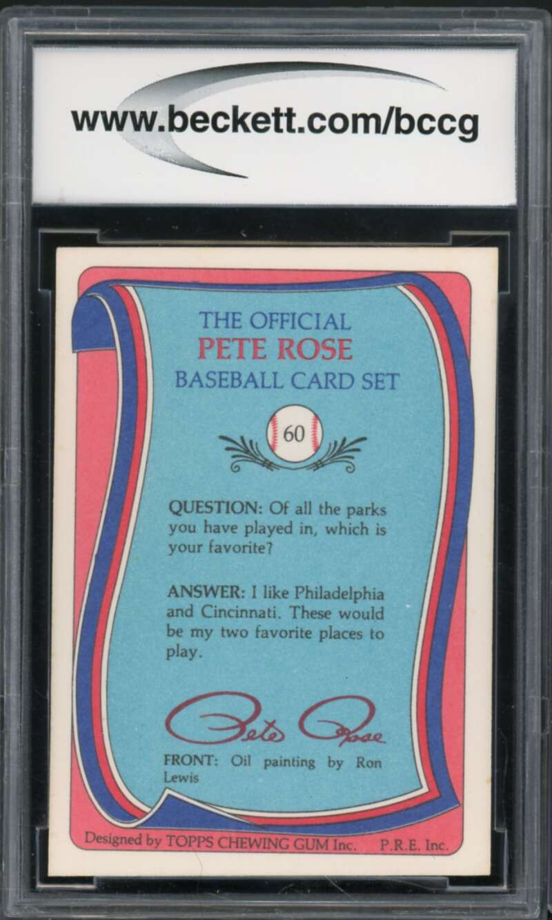 1985 Topps Rose #60 Pete Rose Authentic Autograph BGS Authentic Auto Image 2