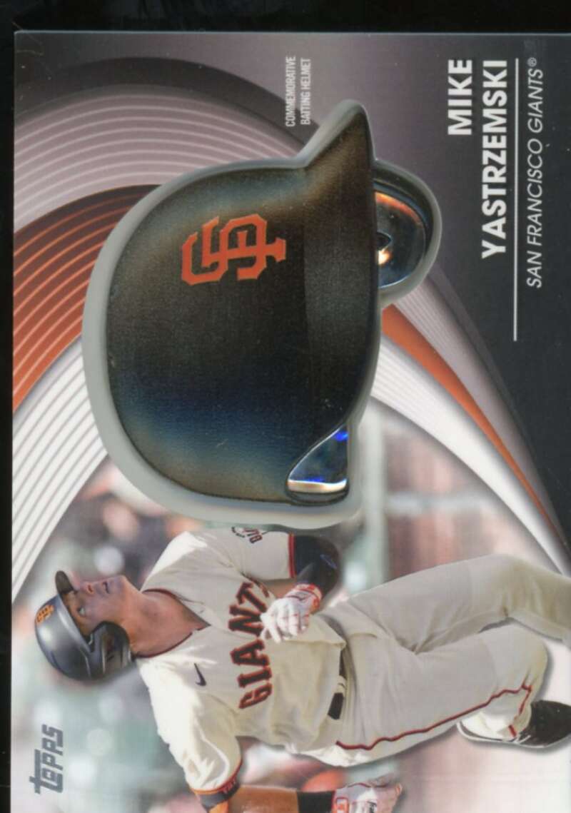 Mike Yastrzemski Card 2022 Topps Update Commemorative Batting Helmet #BHMY  Image 1