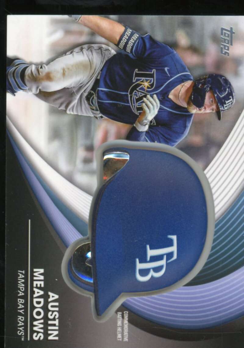 Austin Meadows Card 2022 Topps Commemorative Batting Helmet Relics #BHAM  Image 1