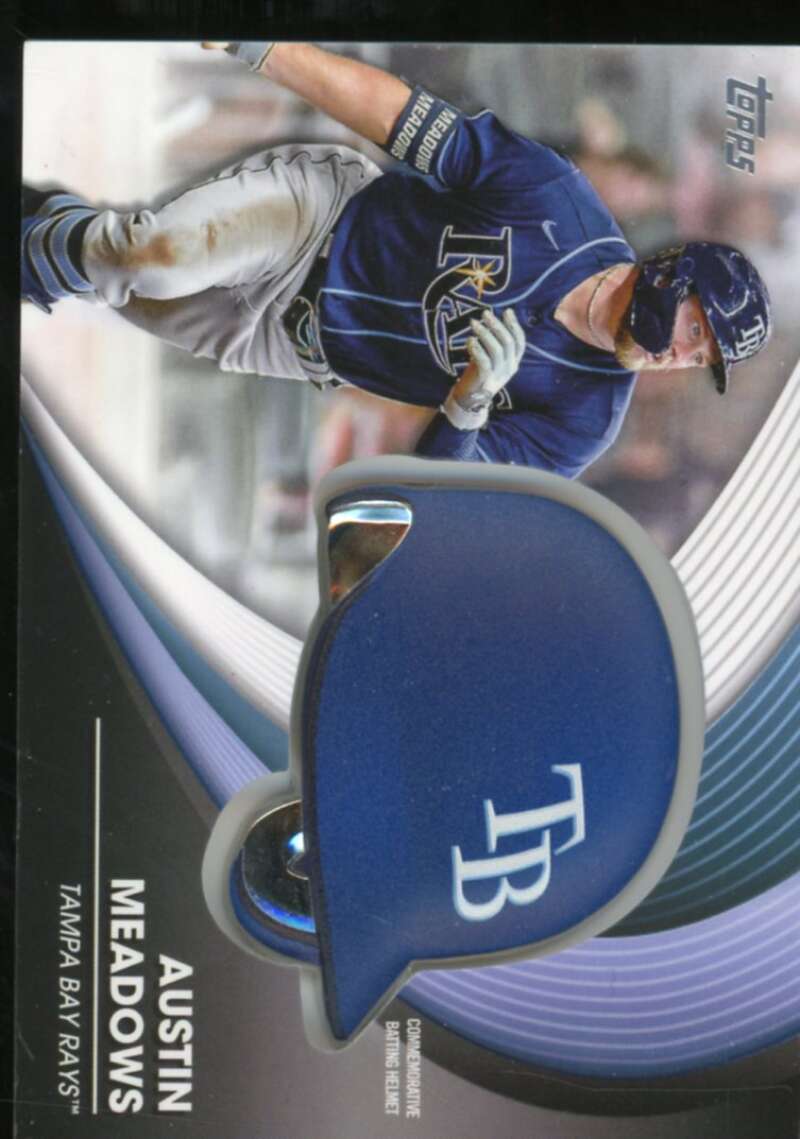 Austin Meadows Card 2022 Topps Commemorative Batting Helmet Relics #BHAM  Image 1