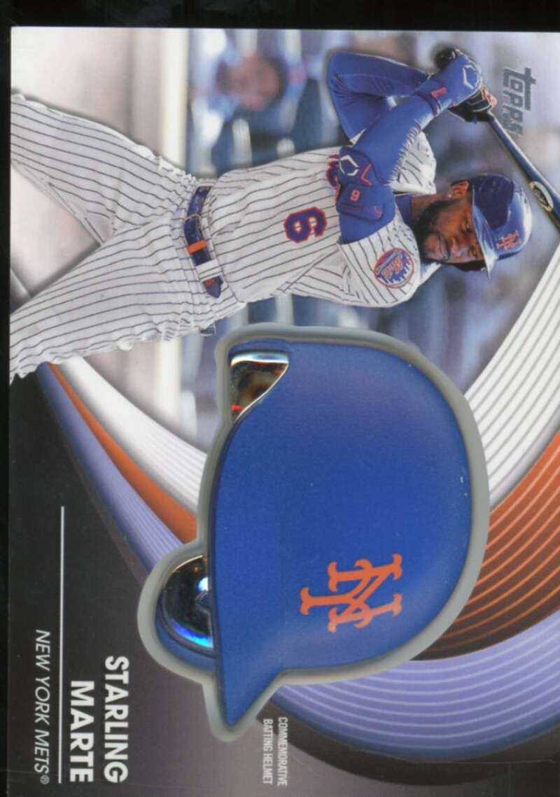 Starling Marte Card 2022 Topps Update Commemorative Batting Helmet #BHSMA  Image 1