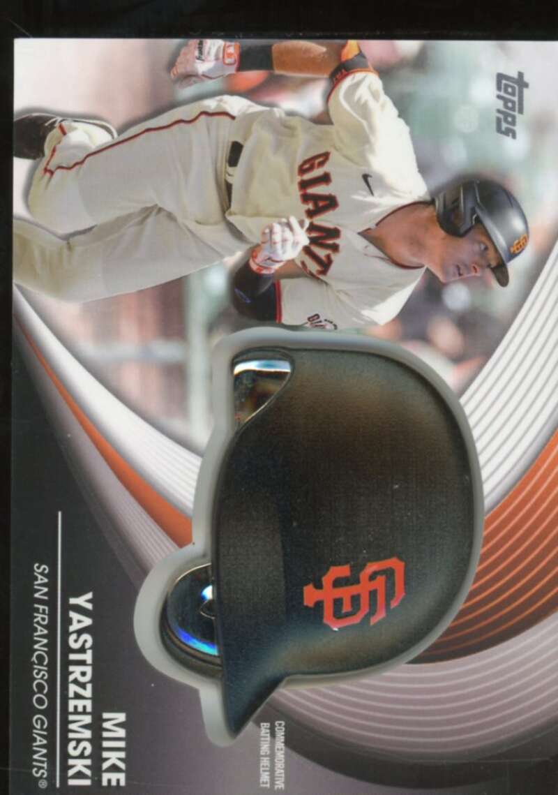 Mike Yastrzemski Card 2022 Topps Update Commemorative Batting Helmet #BHMY  Image 1