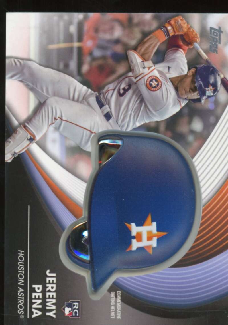 Jeremy Pena Rookie Card 2022 Topps Update Commemorative Batting Helmet #BHJPE  Image 1
