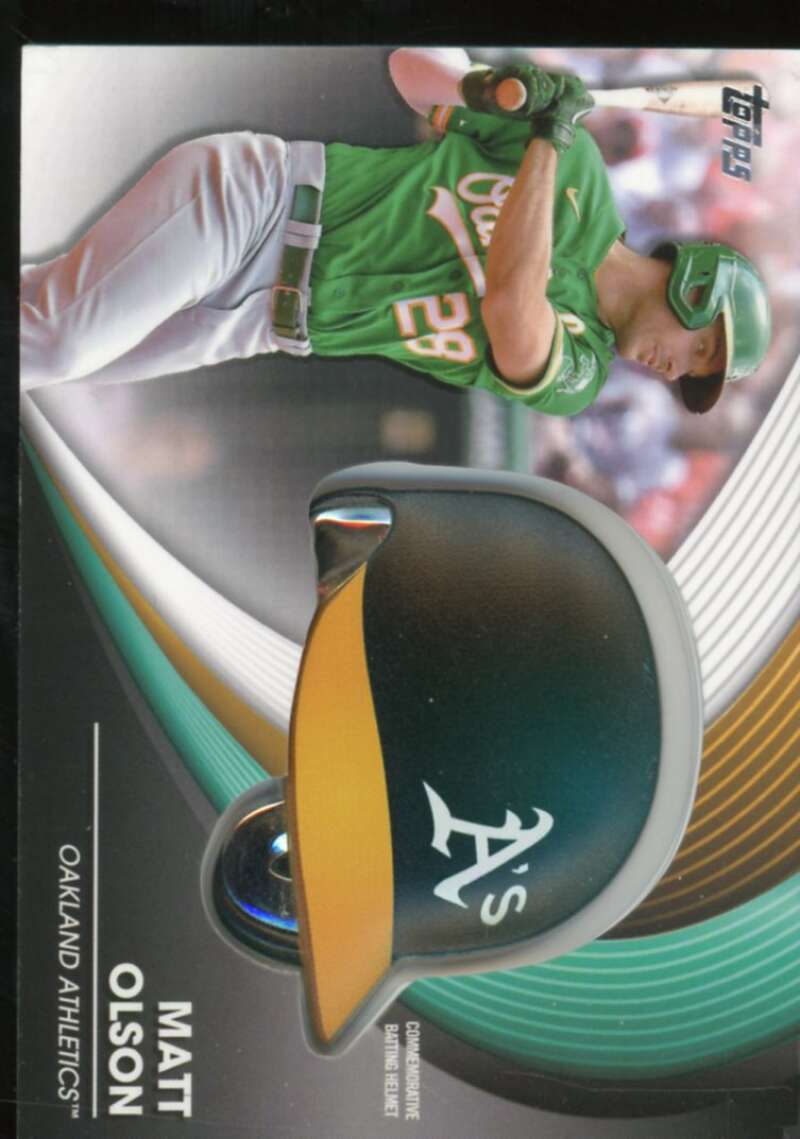 Matt Olson Card 2022 Topps Commemorative Batting Helmet Relics #BHMO  Image 1