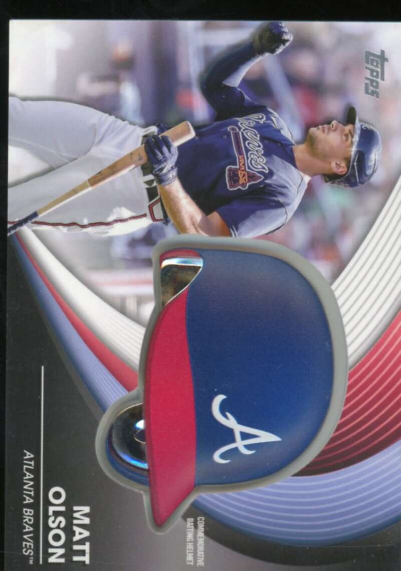 Matt Olson Card 2022 Topps Update Commemorative Batting Helmet #BHMO  Image 1