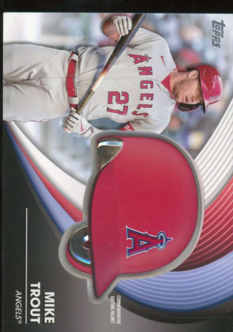 Mike Trout Card 2022 Topps Commemorative Batting Helmet Relics #BHMT  Image 1