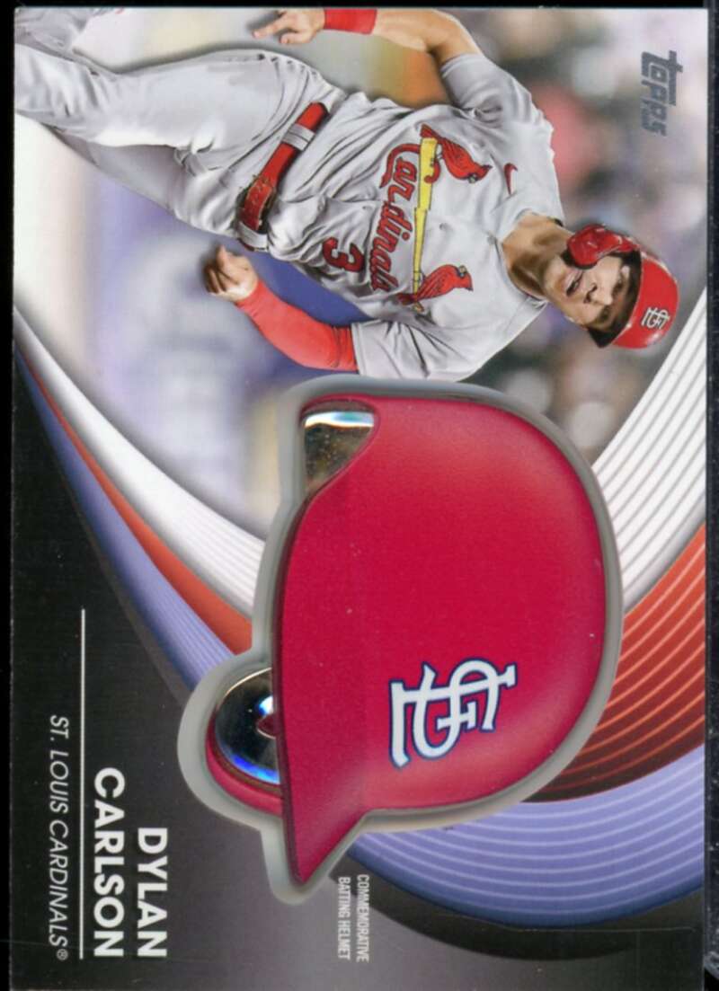 Dylan Carlson Card 2022 Topps Update Commemorative Batting Helmet #BHDC  Image 1