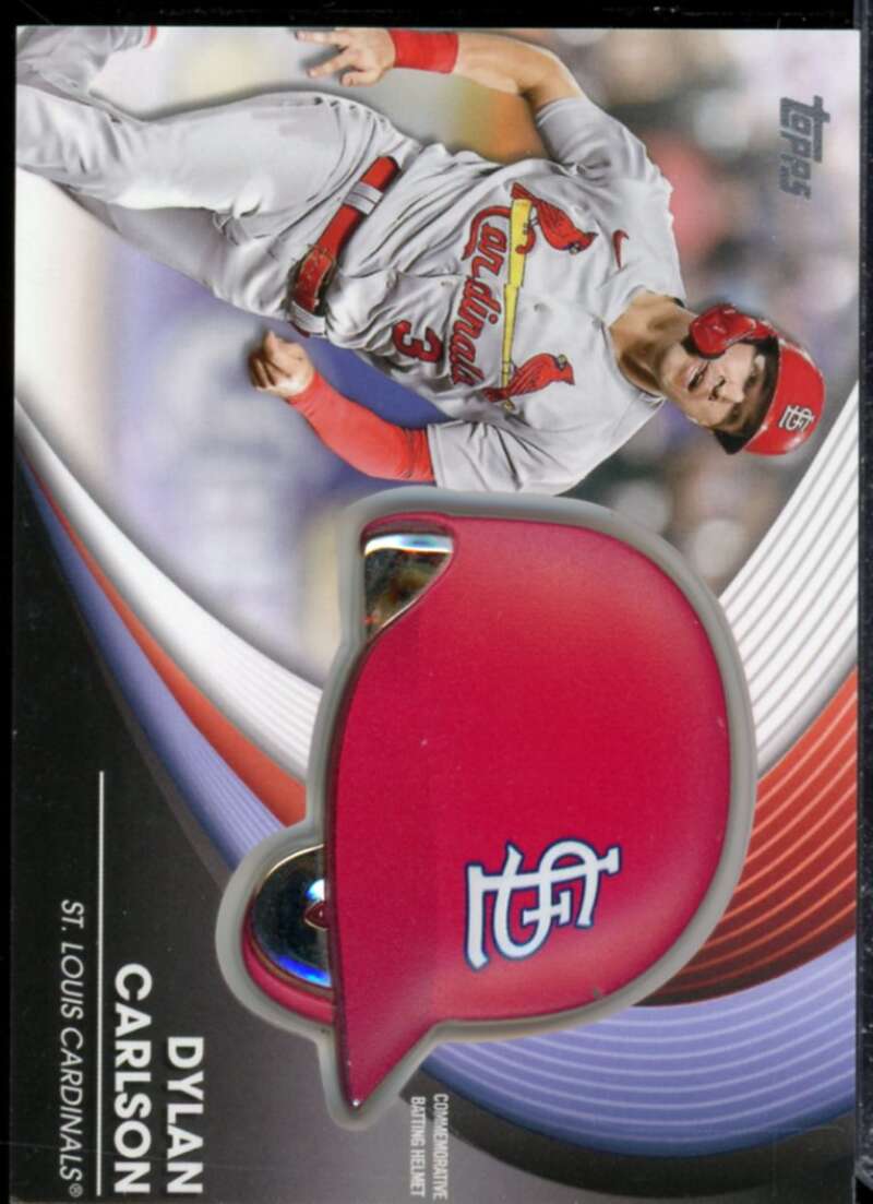 Dylan Carlson Card 2022 Topps Update Commemorative Batting Helmet #BHDC  Image 1