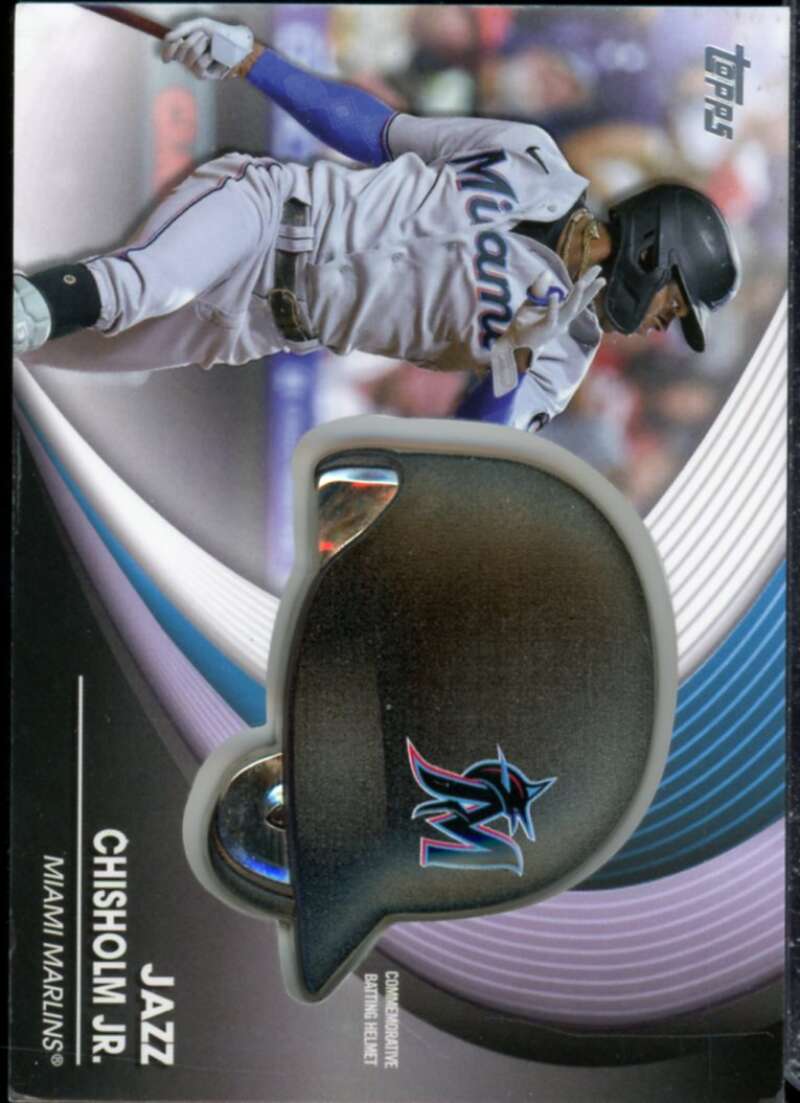 Jazz Chisholm Jr. Card 2022 Topps Commemorative Batting Helmet Relics #BHJC  Image 1