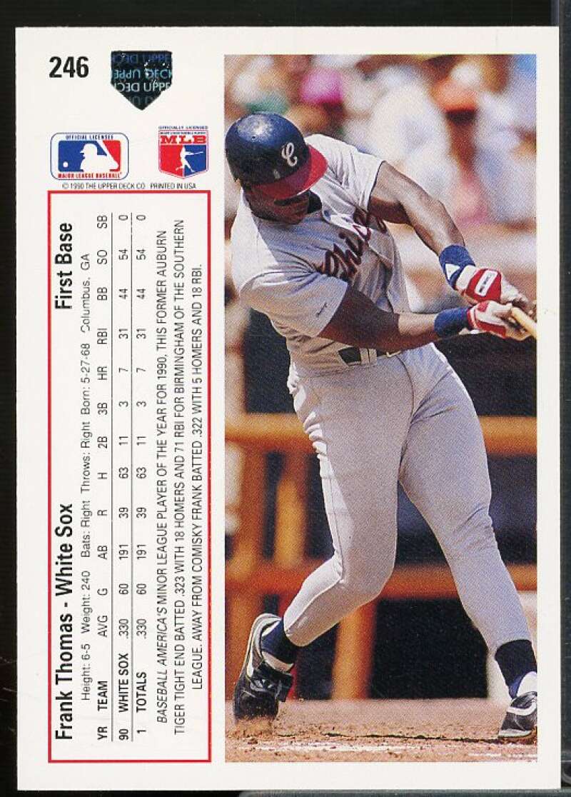 Frank Thomas Card 1991 Upper Deck #246  Image 2