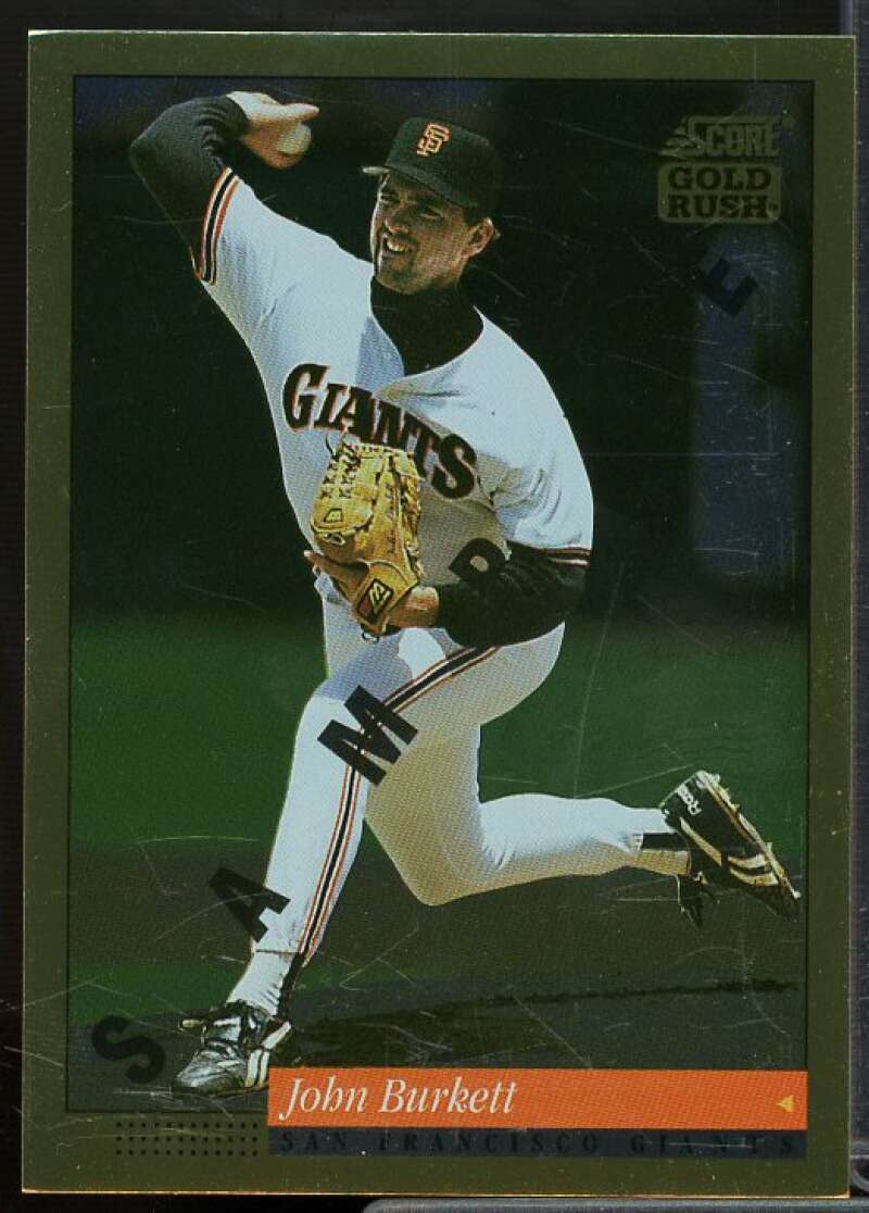 John Burkett Sample Card 1994 Score Gold Rush #5  Image 1