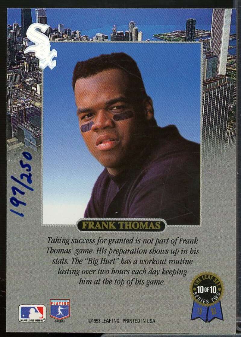 Frank Thomas/Preparation Autograph Card 1993 Leaf Thomas #10  Image 2