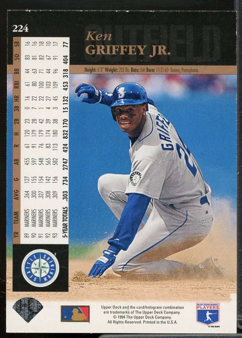 Ken Griffey Jr. Card 1994 Upper Deck Electric Diamond #224  Image 2
