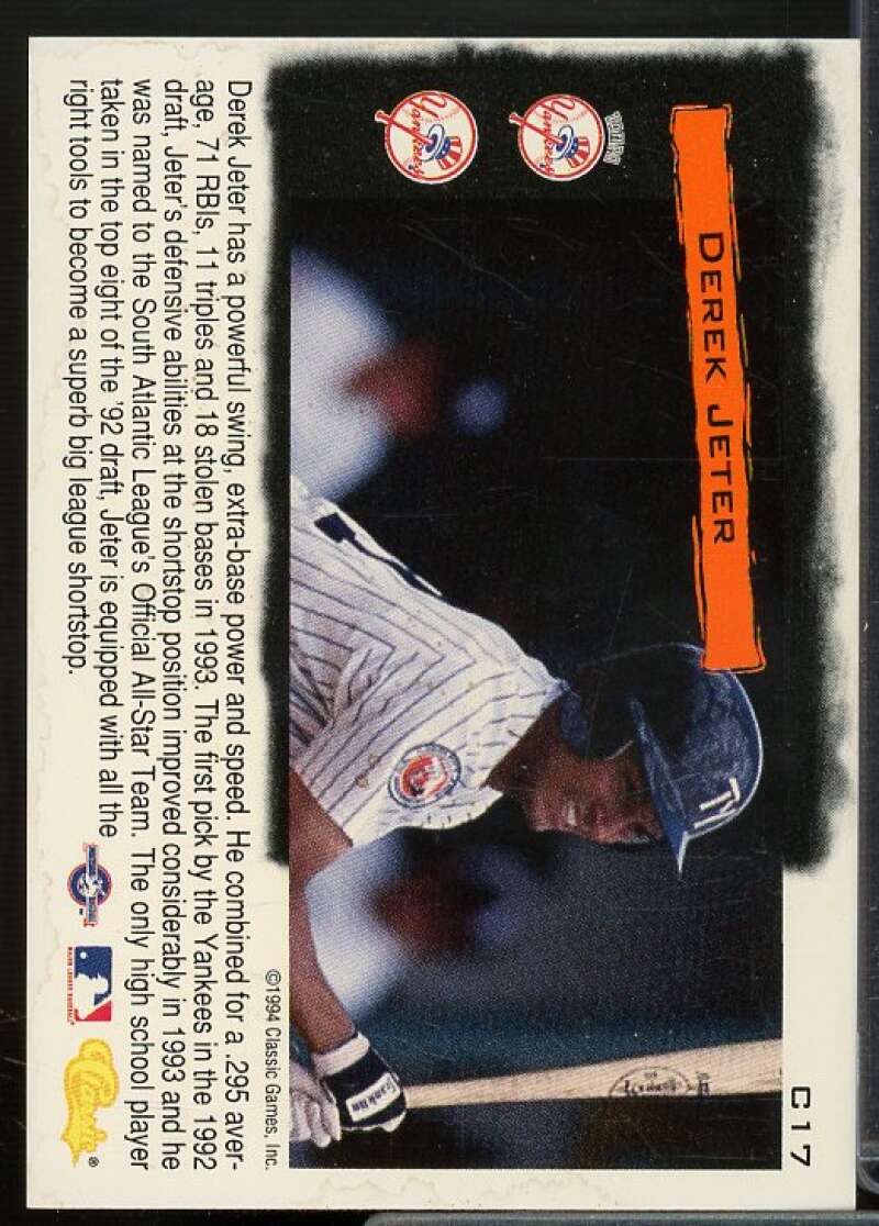 Derek Jeter Card 1994 Classic Cream of the Crop #C17  Image 2