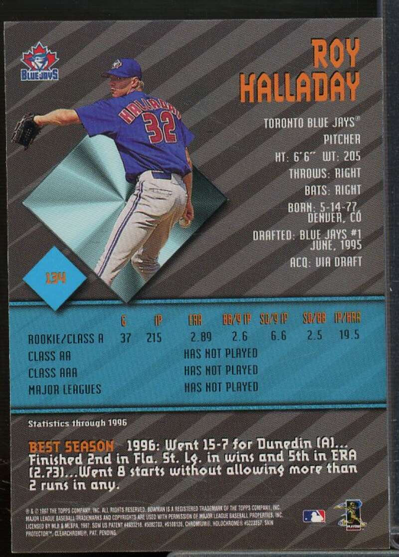 Roy Halladay Rookie Card 1997 Bowman's Best #134  Image 2