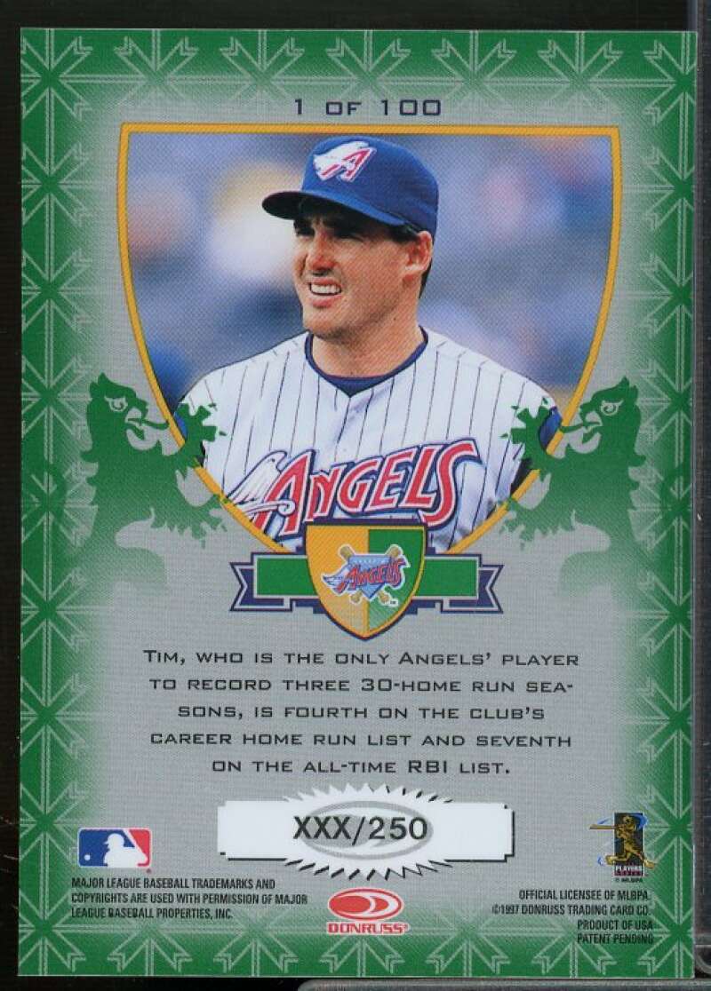 Tim Salmon Card 1998 Donruss Crusade Green #1  Image 2