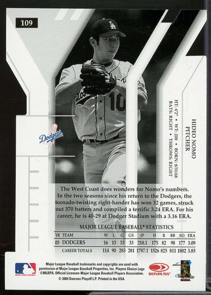Hideo Nomo Card 2004 Donruss Elite Extra Edition Turn of the Century #109  Image 2