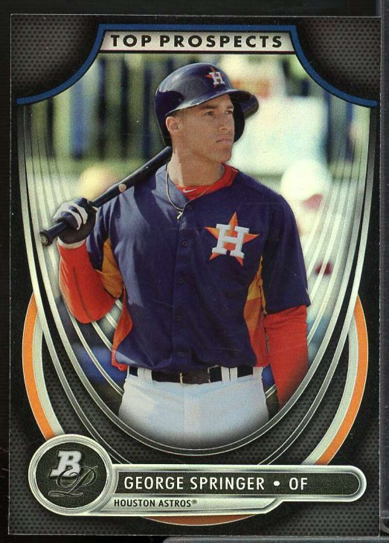 George Springer Rookie Card 2013 Bowman Platinum Top Prospects #GSP  Image 1