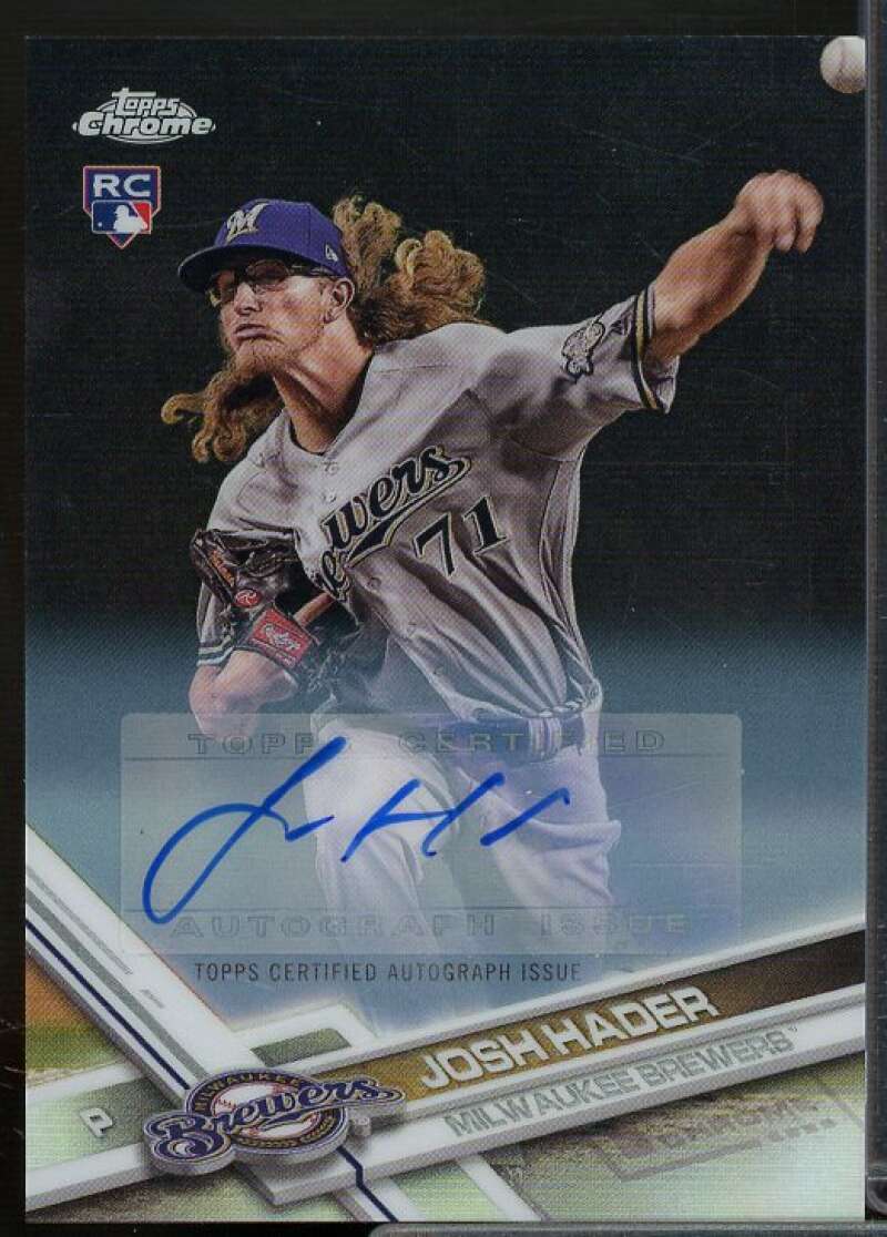 Josh Hader Rookie Card 2017 Topps Chrome Update Autographs #HMT54  Image 1