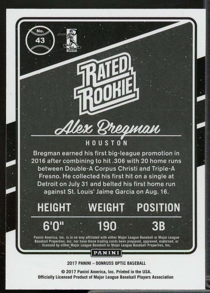 Alex Bregman Rookie Card 2017 Donruss Optic #43  Image 2