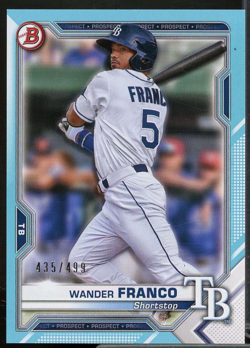 Wander Franco Rookie Card 2021 Bowman Prospects Sky Blue #BP57  Image 1