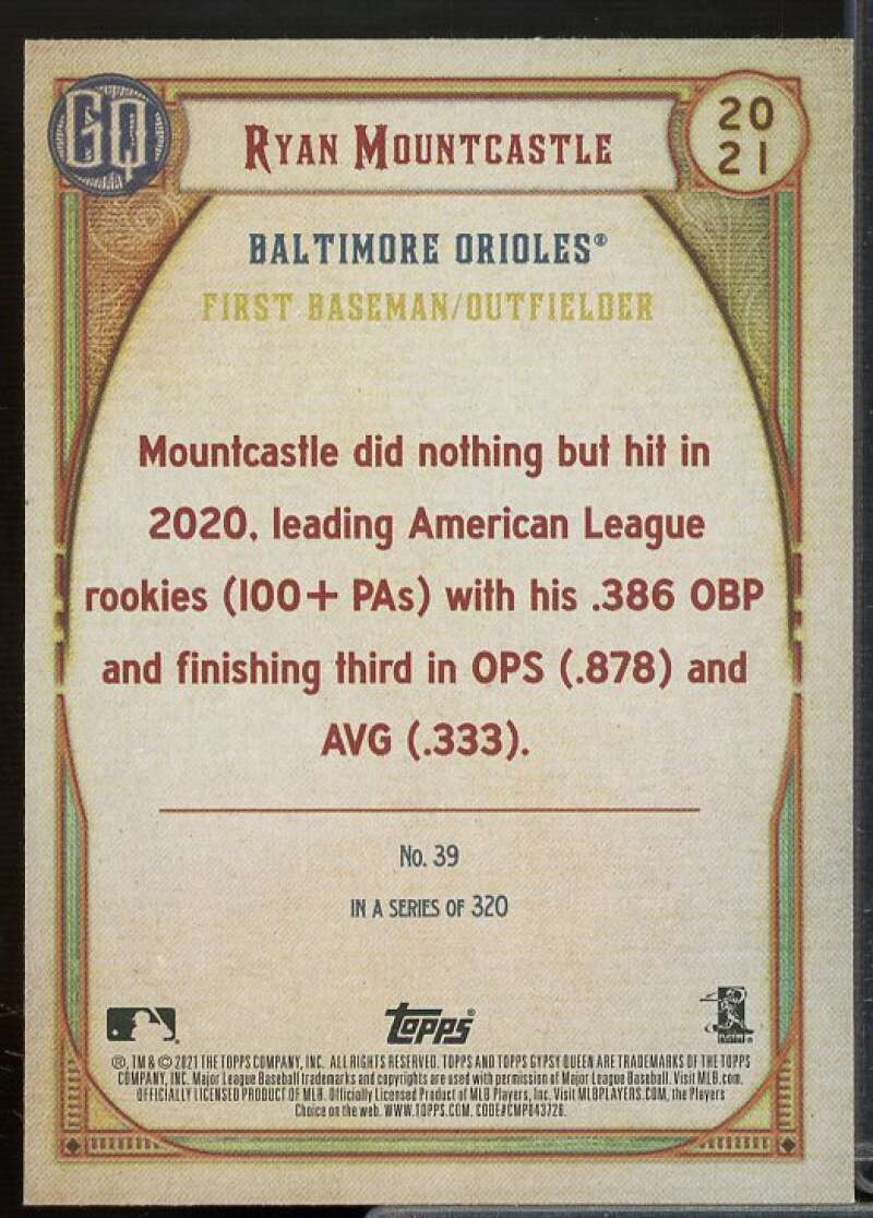 Ryan Mountcastle Rookie Card 2021 Topps Gypsy Queen #39  Image 2
