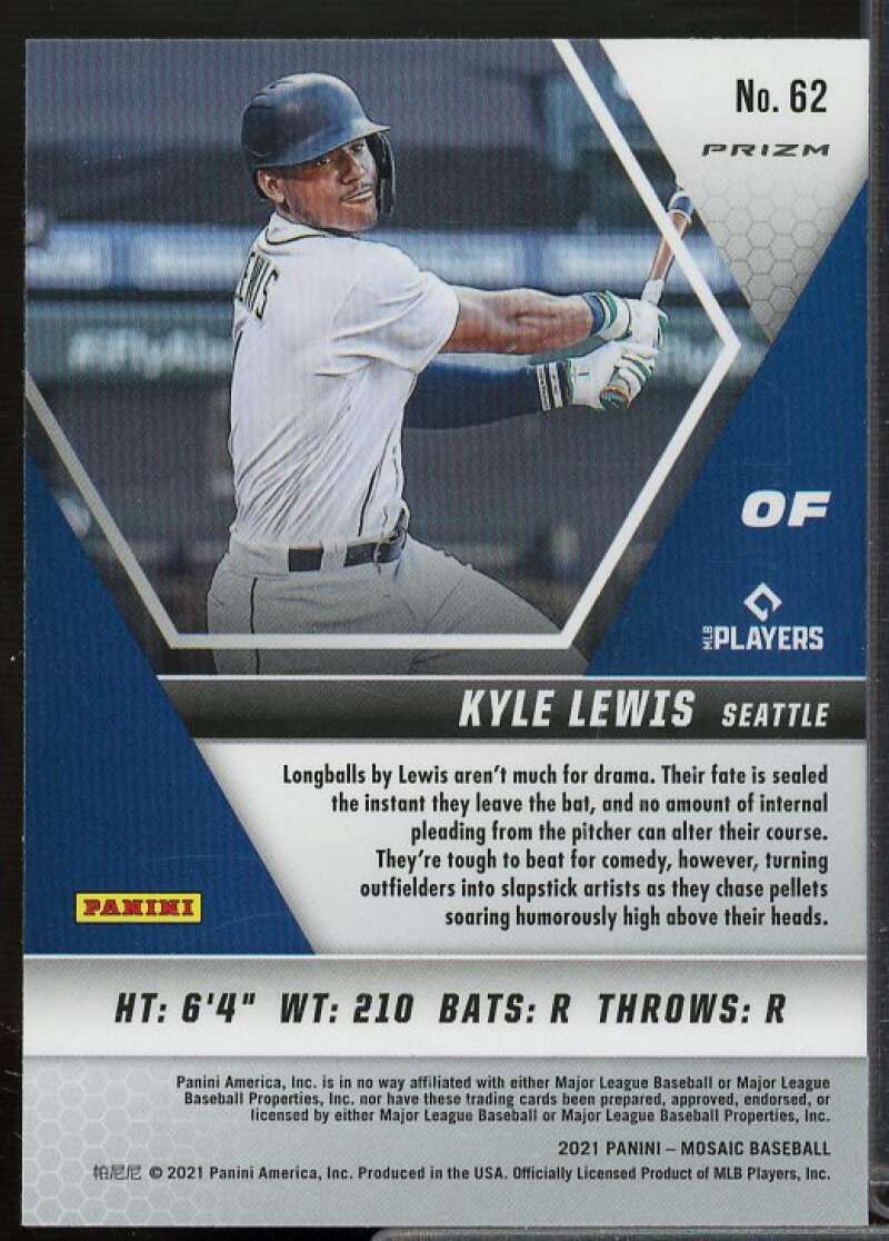 Kyle Lewis Card 2021 Panini Mosaic Mosaic White Sparkle #62  Image 2