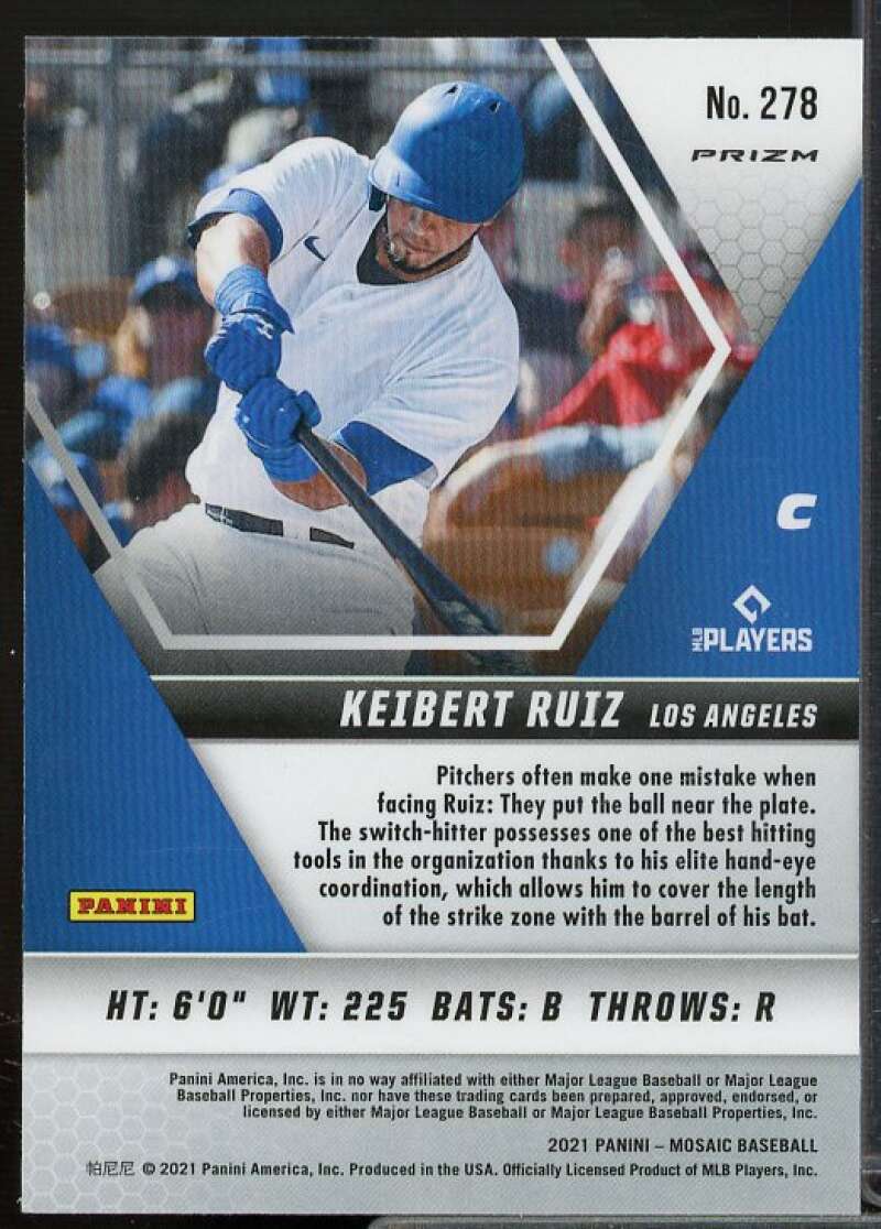 Keibert Ruiz Rookie Card 2021 Panini Mosaic Mosaic White Sparkle #278  Image 2