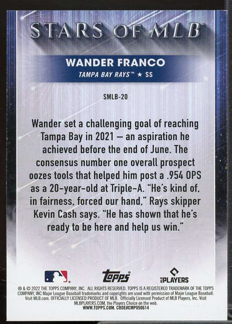 Wander Franco Rookie Card 2022 Topps Stars of MLB #SMLB20  Image 2